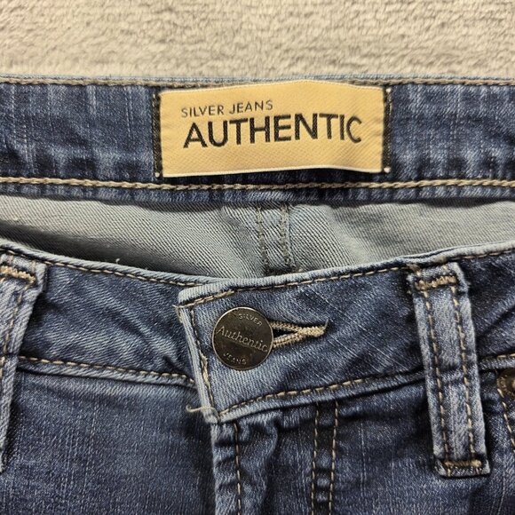 Silver Jeans Authentic Jeans Womens 10 Blue Curvy Mid Slim Straight Denim L27 - Picture 5 of 11